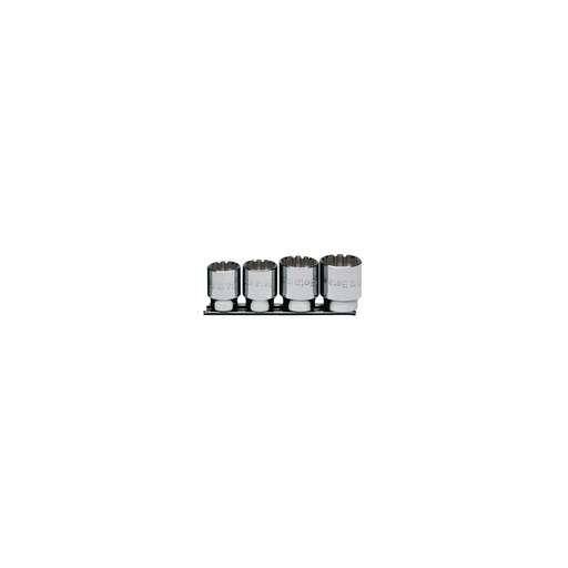 Beta | 920U/SB4 | Gearlock dopsleutelset 1/2" voor zeskantmoeren, 4-delig, verchroomd | 009201744
