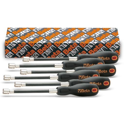 Beta | 943FL/S | Set flexibele dopsleutels (zeskant) met handgreep | 009430320