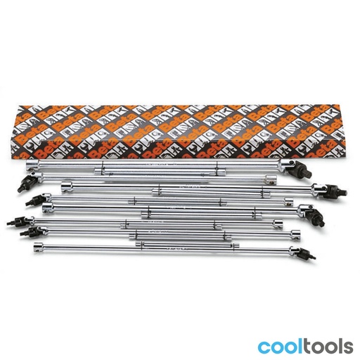 Beta | 953TX/S | T-sleutelset met scharniernippel voor Torx schroeven verchroomd | 009530060