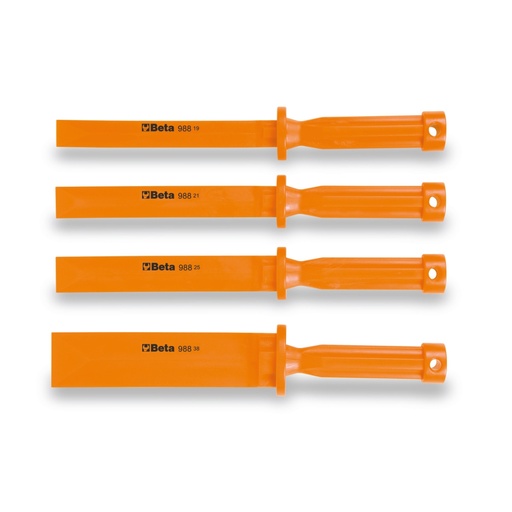 Beta | 988/K4 | Platte beitels, krasbestendig kunststof, 4-delige set | 009880104