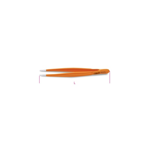 Beta | 994PL | Pincet met rechte brede gegroefde bekken, roestvast staal, PVC-geisoleerd | 009940010