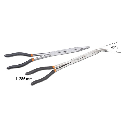 Beta | 1009L/DP-S2 | Set van 2 extra lange buigtangen met dubbelwerkend scharnier | 010090060