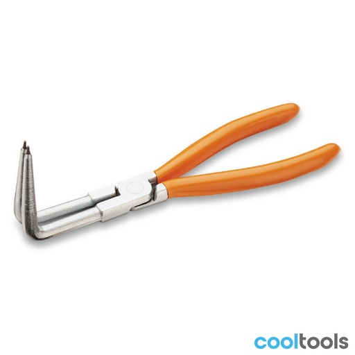 Beta | 1034L | Borgveertang voor borgringen, 90° gebogen lange bekken, PVC-handgreep | 010340320