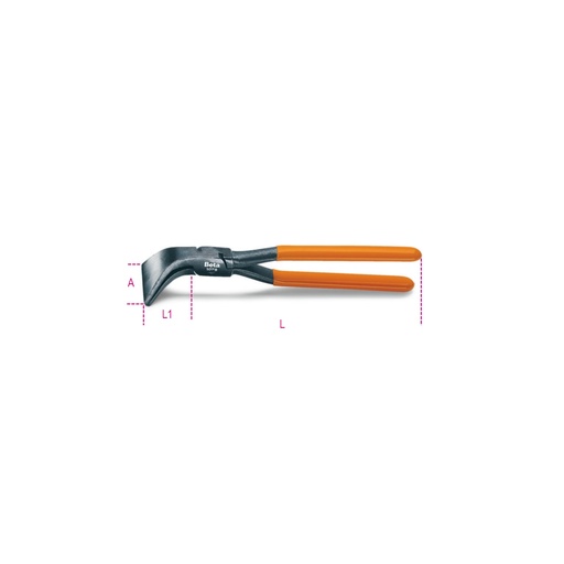 Beta | 1078 | Plaatbuigtang, 45° gebogen model, PVC-handgreep | 010780026