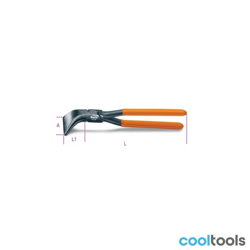 Beta | 1078 | Plaatbuigtang, 45° gebogen model, PVC-handgreep | 010780026