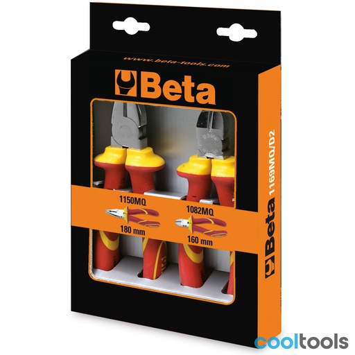 Beta | 1169MQ/D2 | Tangenset 2-delig: combinatietang en zijkniptang, 1000V geïsoleerd | 011690152