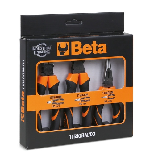 Beta | 1169GBM/D3 | Set van 3 tangen, tweecomponentenhandgreep, industrieel | 011690273