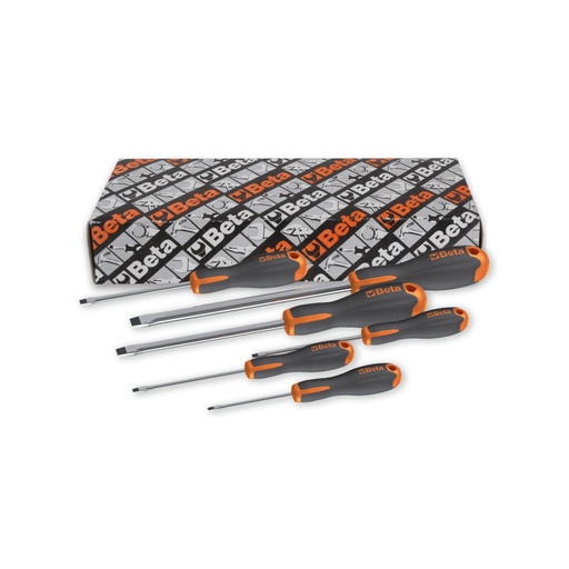 Beta | 1201E/S6 | 6-delig set Evox schroevendraaiers voor sleufschroeven | 012011206