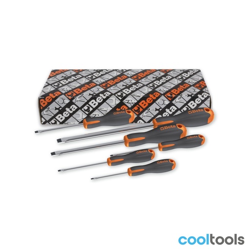 Beta | 1201E/S6 | 6-delig set Evox schroevendraaiers voor sleufschroeven | 012011206