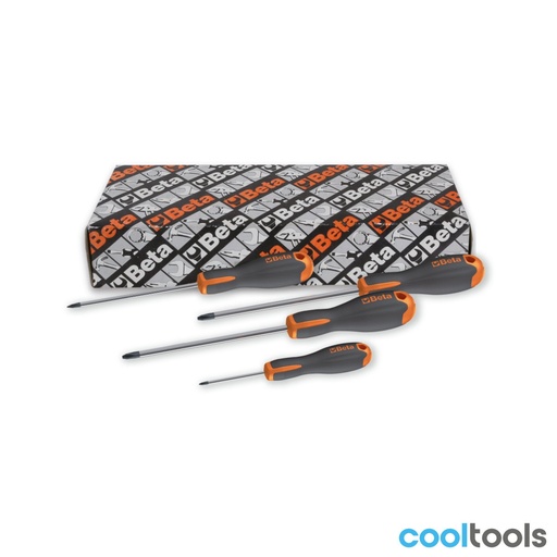 Beta | 1202E/S4 | 4-delig set schroevendraaiers voor Phillips kruiskopschroeven | 012021204