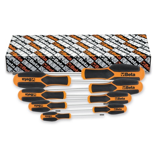 Beta | 1228RTX/S8 | Set van 8 Morphos-schroevendraaiers voor Tamper Resistant Torx-schroeven | 012280208
