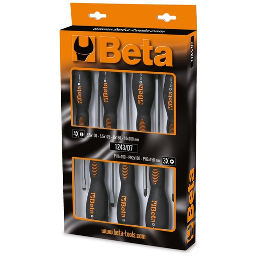Beta | 1243/D7 | 7-delig set slagvaste schroevendraaiers | 012430017