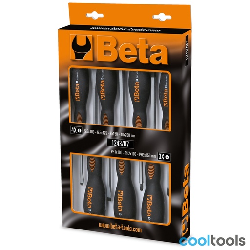 Beta | 1243/D7 | 7-delig set slagvaste schroevendraaiers | 012430017