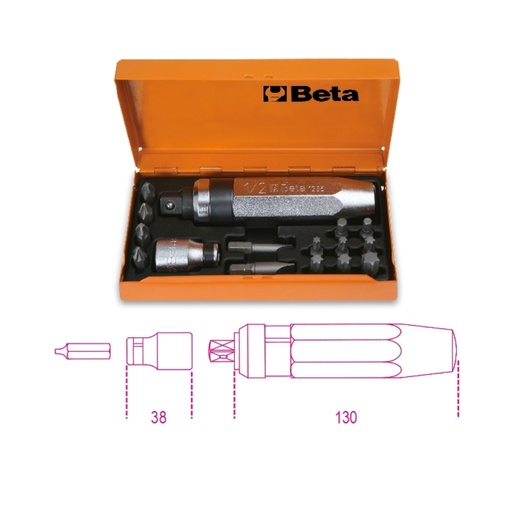 Beta | 1295/C14 | Slagschroevendraaier met 14 bit en houder in kist | 012950108