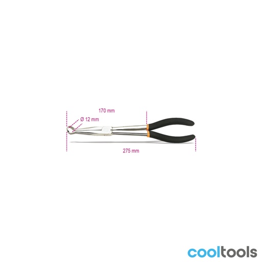 Beta | 1474DL | Bougiekaptang met lange bekken en dubbele PVC-handgreep | 014740015