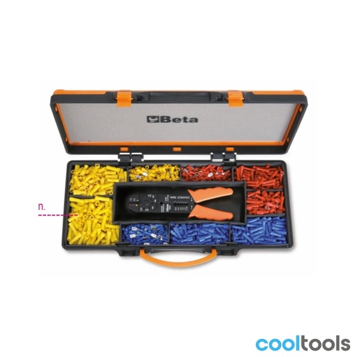 Beta | 1602/C9 | Kabelschoentang lichte uitvoering met assortiment van 450 terminals | 016020045
