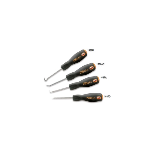 Beta | 1687/S4 | Set van 4 monteurs precisiehaken met handgrepen | 016870150