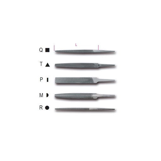 Beta | 1718D6/Q | Vierkante basterd vijlen, 6 inch, zonder handgreep