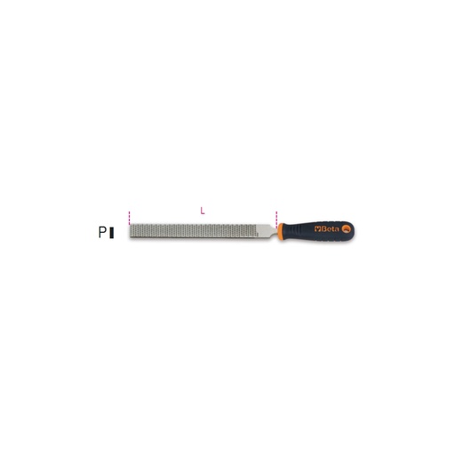 Beta | 1719BM/RL | Platte rasp met antislip tweecomponenten handgreep | 017190360