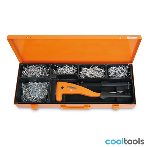 Beta | 1741/C5 | Blindklinktang 1741 met 700-delig assortiment aluminium nagels | 017410035