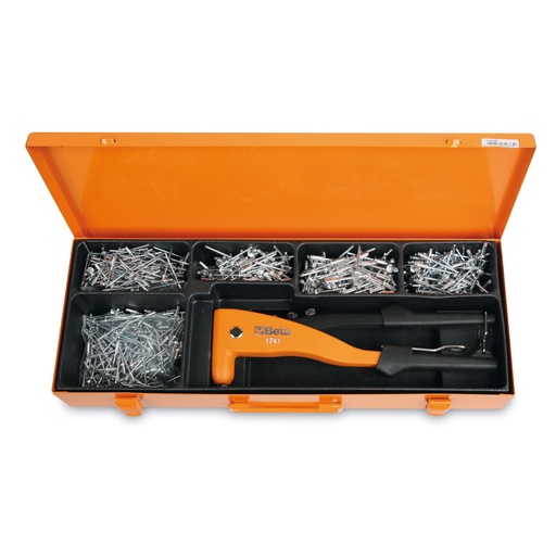 Beta | 1741/C5 | Blindklinktang 1741 met 700-delig assortiment aluminium nagels | 017410035