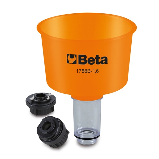 Beta | 1758B-1,6 | Anti-terugslagtrechter, 1600 ml, met snelkoppelingen | 017580033