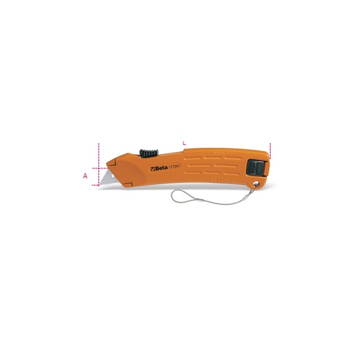 Beta | 1772H-HS | Universeel mes met uitschuifbaar lemmet, incl. extra messen, H-SAFE | 017724029