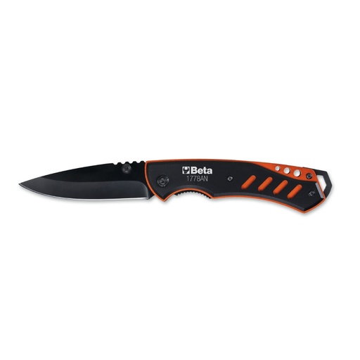 Beta | 1778AN | Inklapbaar mes, roestvaststalen blad, geanodiseerd aluminium handvat, in houder | 017780065