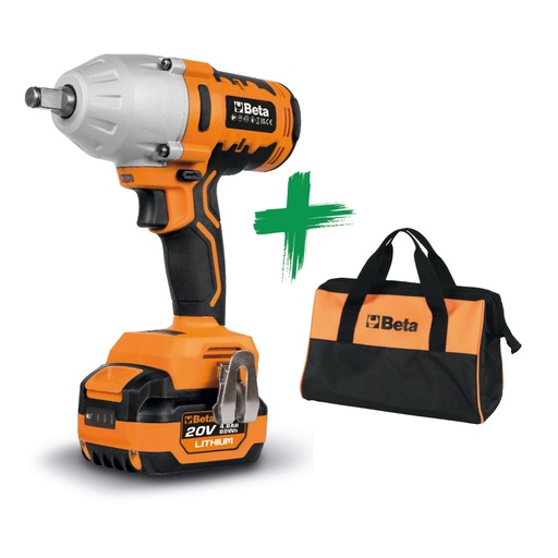 Beta | 1984/K600 BORSA | Slagmoersleutel set 20V, 600 Nm + gereedschapstas