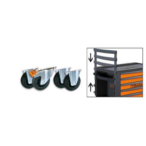 Beta | 2300ST/KIT | Set met 4 wielen en duwgreep voor C23ST | 023000950