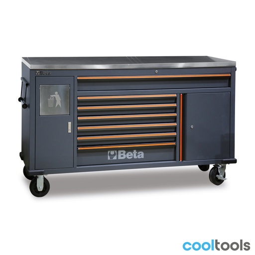 Beta | C45PRO | Verrijdbare werkbank met 7 laden en ingebouwde afvalbak | 2.0 MWS/X | 045000181