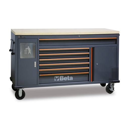 Beta | C45PRO | Verrijdbare werkbank met 7 laden en ingebouwde afvalbak | 2.0 MWS/W | 045000191