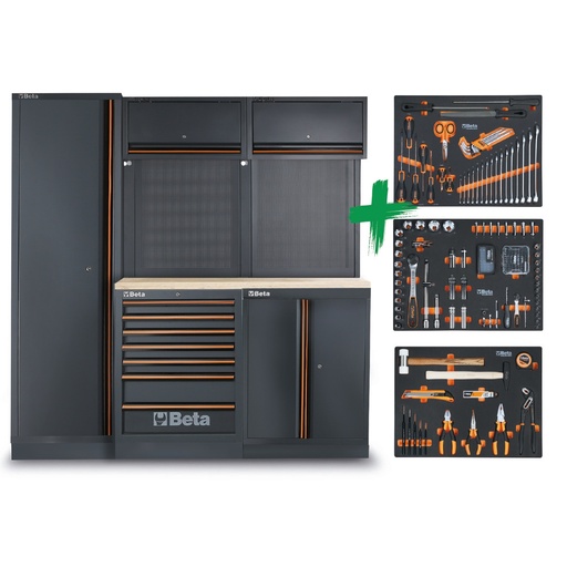Beta | C45PRO | Werkplaatscombinatie B7W met 196 universele gereedschappen | 2.0 B7W/196UT | 045009156