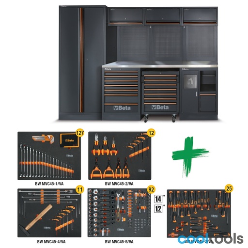 Beta | C45PRO | Werkplaatscombinatie X met 267 Automotive gereedschappen | 2.0 X/267UT | 045009157