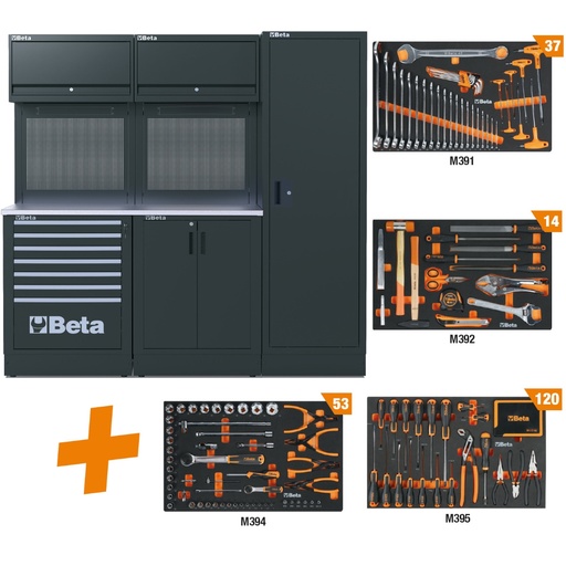 Beta | RSC50 | Werkplaatscombinatie met 224-delige gereedschapsset | RSC50 2.0 DX/224UT | 050001080