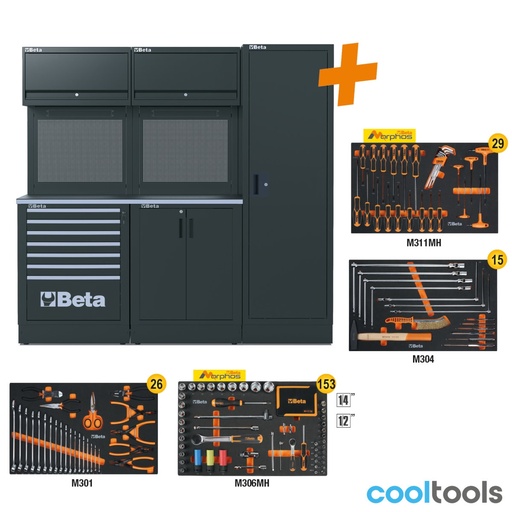 Beta | RSC50 | Werkplaatscombinatie met 223-delige gereedschapsset | RSC50 2.0 D/223UT | 050001092