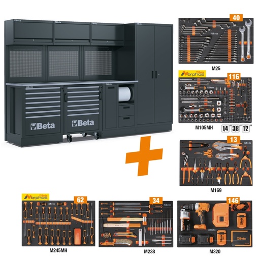Beta | RSC50 | Werkplaatscombinatie met 411-delige gereedschapsset | RSC50 2.0 F/411UT | 050001095