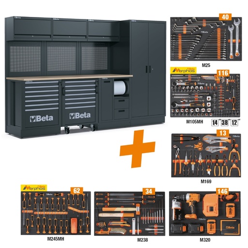 Beta | RSC50 | Werkplaatscombinatie met 411-delige gereedschapsset | RSC50 2.0 FW/411UT | 050001098