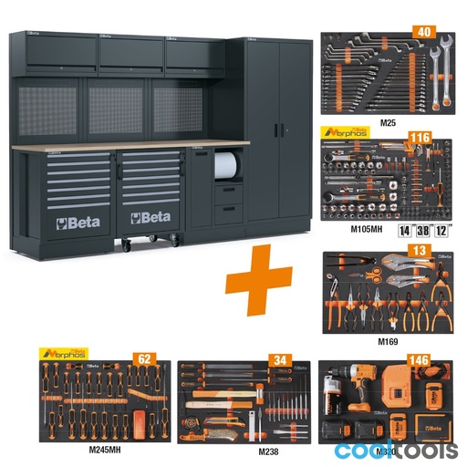 Beta | RSC50 | Werkplaatscombinatie met 411-delige gereedschapsset | RSC50 2.0 FW/411UT | 050001098