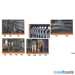 Industrieel assortiment van 152 gereedschappen in ABS-inlegbakken