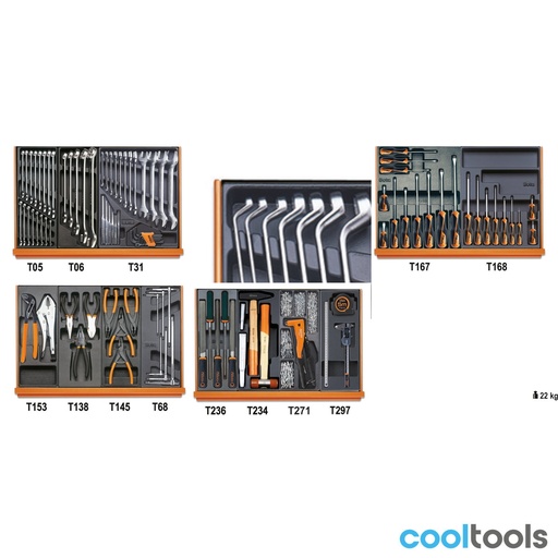 Beta | 5904VI/2T | Industrieel assortiment van 152 gereedschappen in ABS-inlegbakken | 059041164