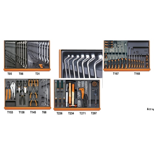 Beta | 5904VI/2T | Industrieel assortiment van 152 gereedschappen in ABS-inlegbakken | 059041164