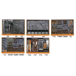 Autoherstel-assortiment van 153 gereedschappen in ABS-inlegbakken