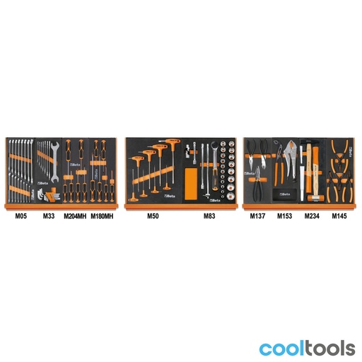 Beta | 5904VU/1M | Assortiment 90 universele gereedschappen in EVA-foam inlegbakken | 059041201