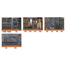 Autoherstel-assortiment van 102 gereedschappen in ABS-inlegbakken