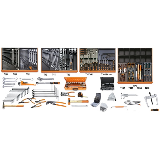 Beta | 5910VI/3T | Industrieel assortiment van 261 gereedschappen in ABS-inlegbakken | 059101063