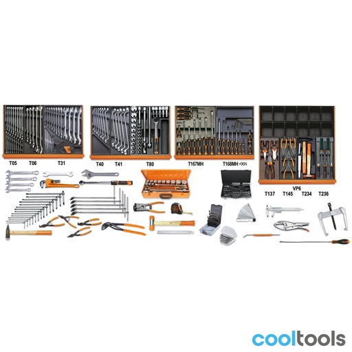Beta | 5910VI/3T | Industrieel assortiment van 261 gereedschappen in ABS-inlegbakken | 059101063