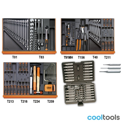 Beta | 5904VU/4T | Universeel assortiment van 197 gereedschappen in ABS-inlegbakken | 059241100