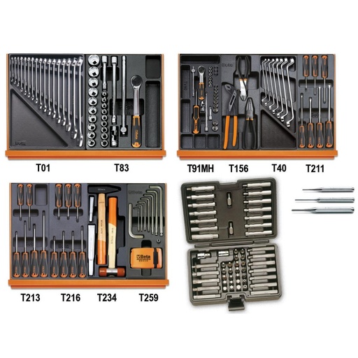 Beta | 5904VU/4T | Universeel assortiment van 197 gereedschappen in ABS-inlegbakken | 059241100