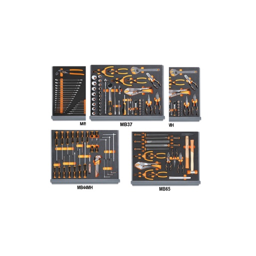 Beta | 5935VI/2MB | Assortiment 133 gereedschappen voor ladenblok C35 in EVA-foam inlegbakken | 059351316